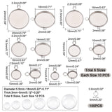 DIY Flat Round Pendant Making Kits, Including 304 Stainless Steel Pendant Settings & Jump Rings, Glass Cabochons, Stainless Steel Color, 232Pcs/box