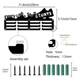 Sports Theme Iron Medal Hanger Holder Display Wall Rack, 3-Line, with Screws, Word Every Little Step Counts, Word, 130x290mm