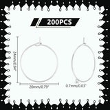 304 Stainless Steel Wine Glass Charms Rings, Hoop Earring Findings, DIY Material for Basketball Wives Hoop Earrings, with Bead Container, Stainless Steel Color, 24x20x0.7mm, 200pcs/box