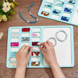 Felt Bead Design Board, DIY Beading Jewelry Bracelet and Anklet Making Tray, Rectangle, Pale Turquoise, 280x398x7mm