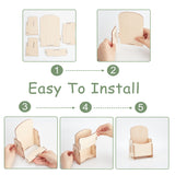 Detachable Wooden Magazine Rack, Desktop Book Organizer Holder Shelf for File Paper Storage, Beige, Finished Product: 7x13x17cm