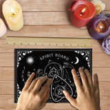 Pendulum Dowsing Divination Board Set, Wooden Spirit Board Black Talking Board Game for Spirit Hunt Birthday Party Supplies with Planchette, Number Pattern, 300x210x5mm, 2pcs/set