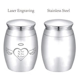 Alloy Cremation Urn Kit, with Disposable Flatware Spoons, Silver Polishing Cloth, Velvet Packing Pouches, Heart Pattern, 40.5x30mm, 1pc