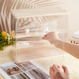 Acrylic Display Frame, Doll Display Box, with Wood, Rectangle, BurlyWood, 18x32x26.4cm, 3-layer ladder