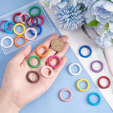 24Pcs 12 Colors Spray Painted Alloy Spring Gate Rings, Round Ring, Mixed Color, 7 Gauge, 25x3.5mm, Inner Diameter: 17.5mm, 2pcs/color