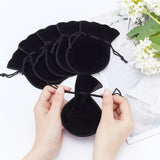 Gourd Velvet Bags, Black, 12x9cm