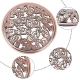 2Pcs 2 Colors Alloy Incense Holder Lid, Half Round with Auspicious Clouds Censer, for Home Office Decor, Antique Bronze & Red Copper, 78.5x6mm, Inner Diameter: 67.5mm, 1pc/color
