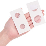 Cardboard Staple Type Coin Mylar Flip Holder Cover Case, White, 100x50x1.5mm, Hole: 40mm