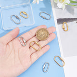 8Pcs 4 Styles 304 Stainless Steel Screw Carabiner Lock Charms, for Necklaces Making, Oval, Golden & Stainless Steel Color, 21~26x11~14x4mm, Screw: 7~8x4mm, 2pcs/style