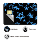PVC Plastic Waterproof Card Stickers, Self-adhesion Card Skin for Bank Card Decor, Rectangle, Star, 186.3x137.3mm