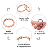 12Pcs 6 Styles Zinc Alloy Spring Gate Rings, Round Ring, Mixed Color, 4~6 Gauge, 33~47x4~5mm, Hole: 25.5~38mm, 2pcs/style