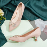 2Pcs Alloy Shoe Buckle Clips, Bowknot Glass Rhinestone Detachable Shoe Decoration, Crystal, 39x63x10.5mm