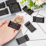 10Pcs Aluminium Alloy DIN Rail Mounting Clip Mounting Bracket, Electrophoresis Black, 50x26x7.5mm, Hole: 3.5mm