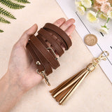 2Pcs 2 Style PU Leather Shoulder Strap, with Tassel Big Pendants Decoration, Bag Replacement Accessories, Coconut Brown, 1pc/style
