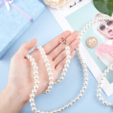 Acrylic Imitation Pearl Beads Bag Handle, with Zinc Alloy Lobster Claw Clasps, for Bag Straps Replacement Accessories, with Cardboard Box, White, 120x1cm