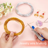 2Rolls 2 Colors Aluminum Wire, Flat, for Crafts Jewelry Making, Mixed Color, 1x0.4mm, about 65.62 Feet(20m)/Roll, 1roll/color