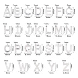 304 Stainless Steel Alphabet Letter Charms, Letter A~Z, 74x72x17mm, 312pcs/box