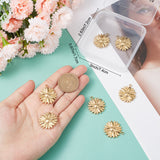 10Pcs 304 Stainless Steel Pendants, Flower Charms, Real 18K Gold Plated, 25.5x22x3mm, Hole: 2.5mm