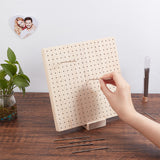 Square Wooden Crochet Blocking Board, Knitting Positioning Plate, with Pins, Needle, Base, Blanched Almond, 23.5x23.5x2cm