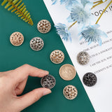 12pcs 3 colors Hollow Alloy 1-Hole Buttons, for Sewing Crafting, Half Round, Mixed Color, 22x12mm, Hole: 2mm