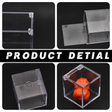 Square Transparent Plastic Candy Storage Case, Food Grade Snack Box with Hinged Lid, Clear, 5.85x5.85x5.85cm, Inner Diameter: 5.25cm