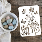 Plastic Drawing Painting Stencils Templates, for Painting on Scrapbook Fabric Tiles Floor Furniture Wood, Rectangle, Rabbit, 29.7x21cm