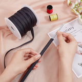 Nylon Ribbon, Underwire Replacement Bra Cover Band Ribbon, for Sewing Accessories, Black, 3/8 inch(10mm), about 27.34 Yards(25m)/Roll