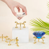 Iron Tray Pedestal, for Crystal Ball, Golden, 7.1x4.1cm, Tray: 2.6cm, 4pcs/set