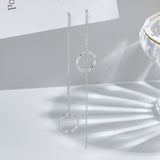 2Pcs Rhodium Plated 925 Sterling Silver Cuff Earrings, Ring with Round, Non Piercing Jewelry, Platinum, 12x1mm