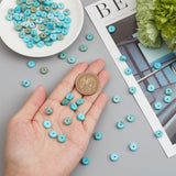 Natural Howlite Beads Strands, Heishi Beads, Dyed & Heated, Flat Round/Disc, Turquoise, 8x3mm, Hole: 1mm, about 122pcs/strand, 15.16''(38.5cm), 1 strand/box