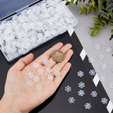 Transparent Acrylic Beads, Glitter Powder, Snowflake, Clear, 12.5x11.5x2.5mm, Hole: 1.5mm, 400pcs/box