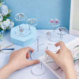 3-Tier Rotatable Acrylic Ring Display Riser Stands, Round Jewelry Organizer Risers for Minifigures, Rings, Earring Storage, Clear, Finish Product: 12x12.5x7.2cm
