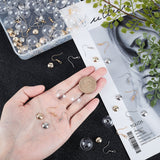 DIY Dangle Earring Making Kits, Including Round Glass Globe Beads, Plastic Bead Cap Pendant Bails, Brass Earring Hooks, Platinum & Golden, Globe Beads: 18mm, Hole: 3mm, 40pcs/box