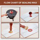 Brass Wax Seal Stamp with Handle, for DIY Scrapbooking, Flower Pattern, 89x30mm