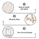 Coat Hanger Removable Wood Earring Displays, with 8 hangers, for Jewelry Display Supplies, PapayaWhip, Finish Product: 15.5x10x21.6cm