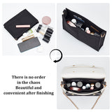 2Pcs 2 Style Wool Felt Bag Organizer Inserts, with Alloy D-rings and Iron Findings, for Envolope Bag Accessories, Rectangle, Black, 17~23x12~15.5x4.6~4.8cm, Hole: 16x13.5mm, 1pc/style