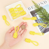 10Pcs Polyester Braided Replacement Zipper Puller Tabs, Zip Pull Extender, Yellow, 8.2x2x0.87cm