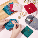 10Pcs 10 Styles Velvet Jewelry Storage Pouches, Square Jewelry Bags with Golden Tone Snap Fastener, for Earring, Rings Storage, Mixed Color, 8~9.8x8~9.8x0.75cm, 1pcs/style