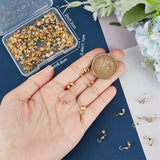 100Pcs 5 Style Brass Bead Tips, Calotte Ends, Clamshell Knot Cover, Flower & Shell & Heart & Star & Round, Real 14K Gold Plated, 10~11x5mm, Hole: 0.9mm, Inner Diameter: 4.5mm, 20Pcs/style