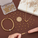 150Pcs Brass Spacer Beads, Nickel Free, Flat Round, Real 18K Gold Plated, 5x3mm, Hole: 2mm