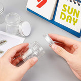 Mini Glass Bottles with Aluminum Cap Screw Top Lids, Chalkboard Sticker Labels, for DIY Art Craft Storage, Clear, 5.6x4.7cm, Capacity: 50ml