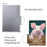 Rectangle Metal Iron Sign Poster, for Home Wall Decoration, Pig Pattern, 300x200x0.5mm