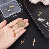 10Pcs 201 Stainless Steel Pendants, Sword, Real 18K Gold Plated, 27.5x10.5x2.5mm, Hole: 2mm