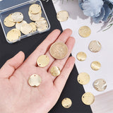30Pcs 3 Styles Brass Connector Charms, Long-Lasting Plated, Curved Flat Round, Real 24K Gold Plated, 14~18x1mm, Hole: 1.2~1.5mm, 10pcs/style