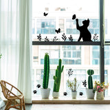 PVC Wall Stickers, for Wall Decoration, Cat Shape, 250x670mm
