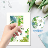 8 Sheets 8 Styles PVC Waterproof Wall Stickers, Self-Adhesive Decals, for Window or Stairway Home Decoration, Rectangle, Leaf, 200x145mm, about 1 sheets/style