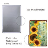 Tinplate Sign Poster, Vertical, for Home Wall Decoration, Rectangle with Word Welcome, Sunflower Pattern, 300x200x0.5mm