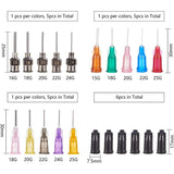 Plastic Fluid Precision Blunt Needle Dispense Tips, Plastic Injection Syringe(without needle) and Stainless Steel Fluid Precision Blunt Needle Dispense Tips, Mixed Color, 6.8x5.2x1.1cm