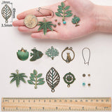 DIY Earring Making, with Alloy Pendants, Synthetic Turquoise and Brass Hoop Earrings Findings, Mixed Color, 33x29x2mm, Hole: 3mm