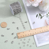 DIY Chain Necklace Barcelet Making Kit, Including 304 Stainless Steel Textured Oval Link Chains & Jump Rings & Clasps, Stainless Steel Color, Chain: 9x6.5x1mm, 5m/bag